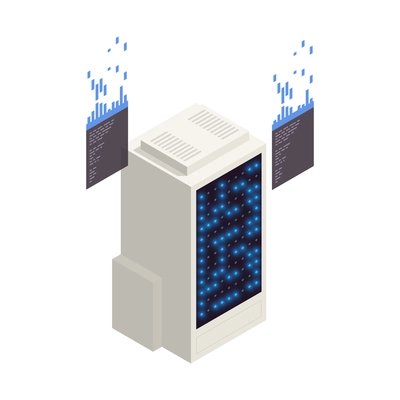 Internet of things isometric icon with 3d data center vector illustration