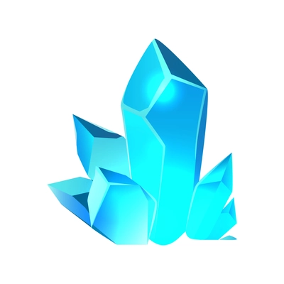 Cartoon icon with blue minerals for game app vector illustration