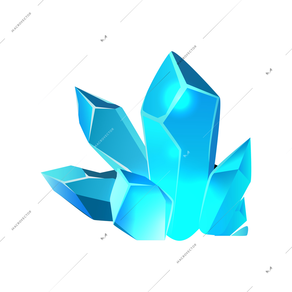 Colored minerals for game interface cartoon icon vector illustration