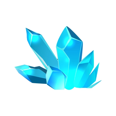 Cartoon minerals in blue color for game interface vector illustration