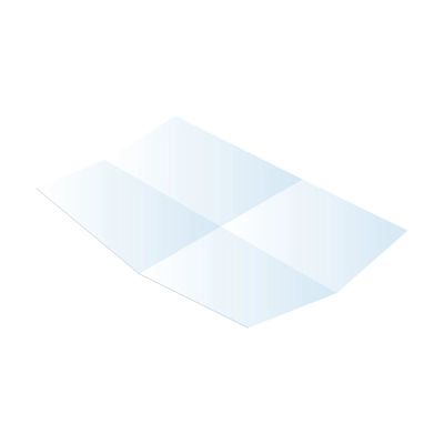 Blank folded white sheet of paper 3d isometric vector illustration