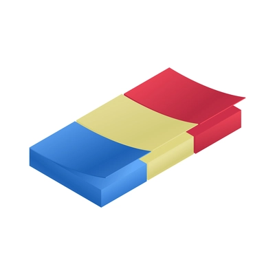 Colorful sticky sheets for notes isometric vector illustration