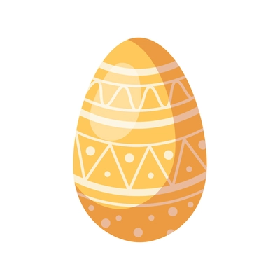 Cartoon icon with orange patterned easter egg vector illustration