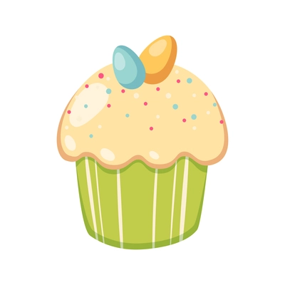 Traditional sugar topped easter cake cartoon vector illustration