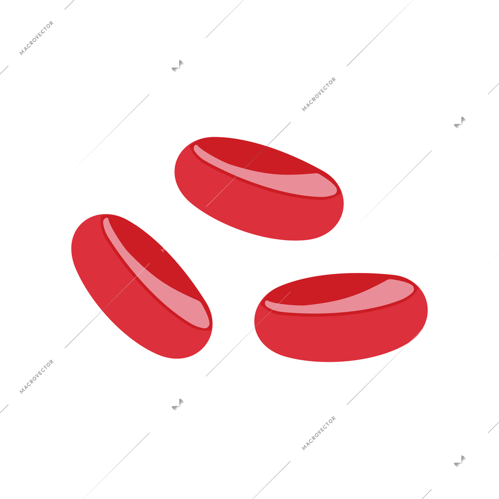 Three red capsules medication pills isometric icon isolated vector illustration