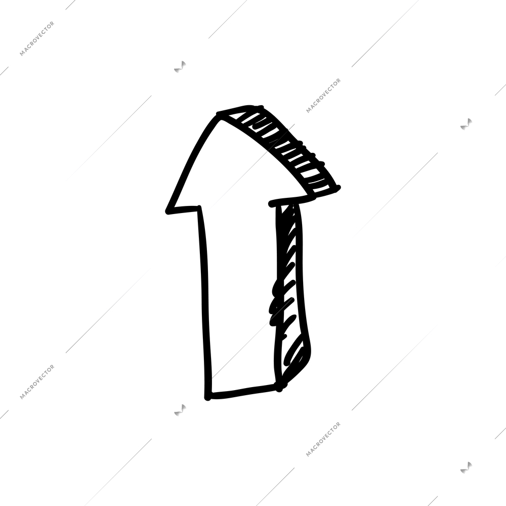 Doodle arrow pointing up for infographics vector illustration