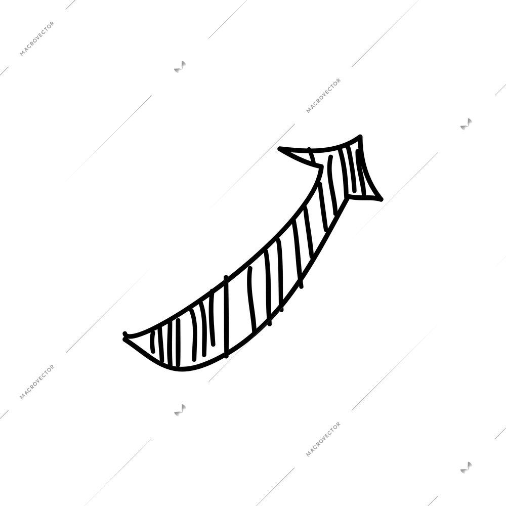 Hand drawn arrow showing growth vector illustration