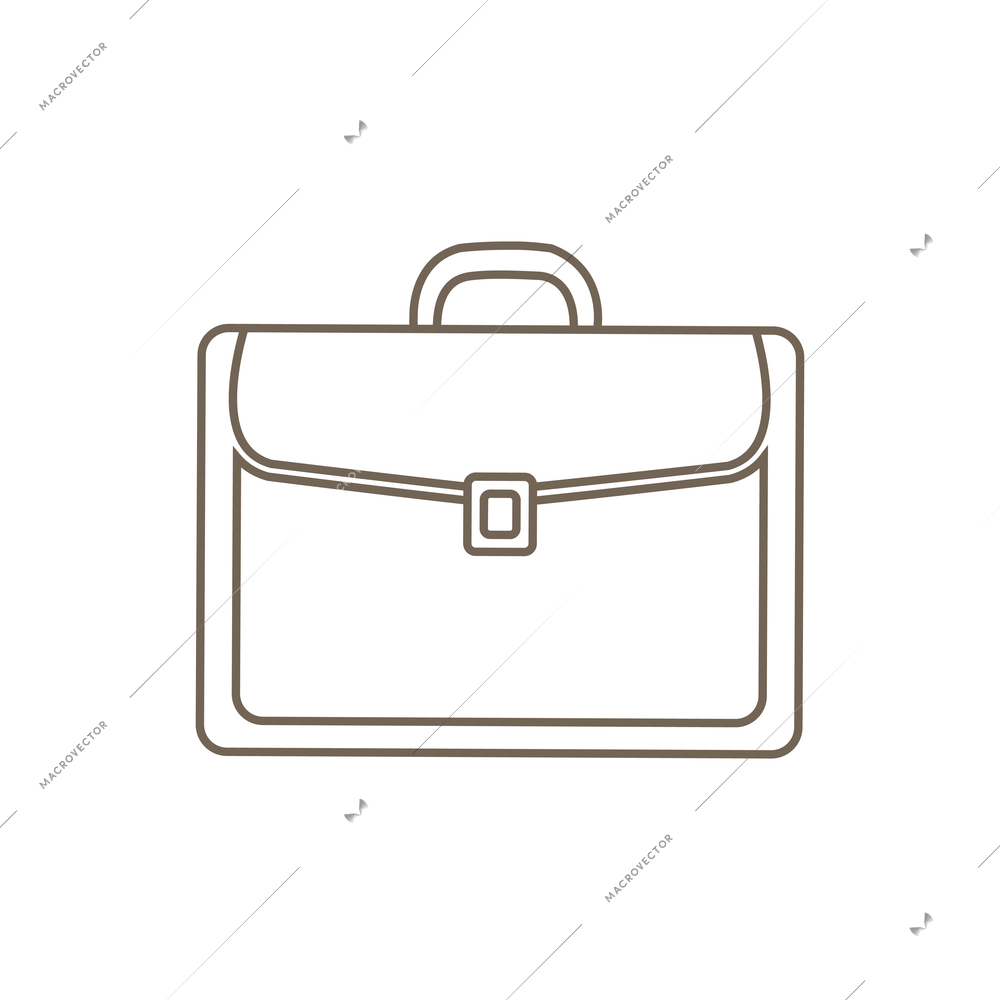 Briefcase line icon flat vector illustration