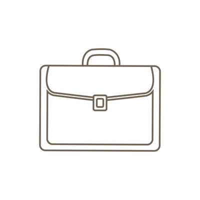 Briefcase line icon flat vector illustration