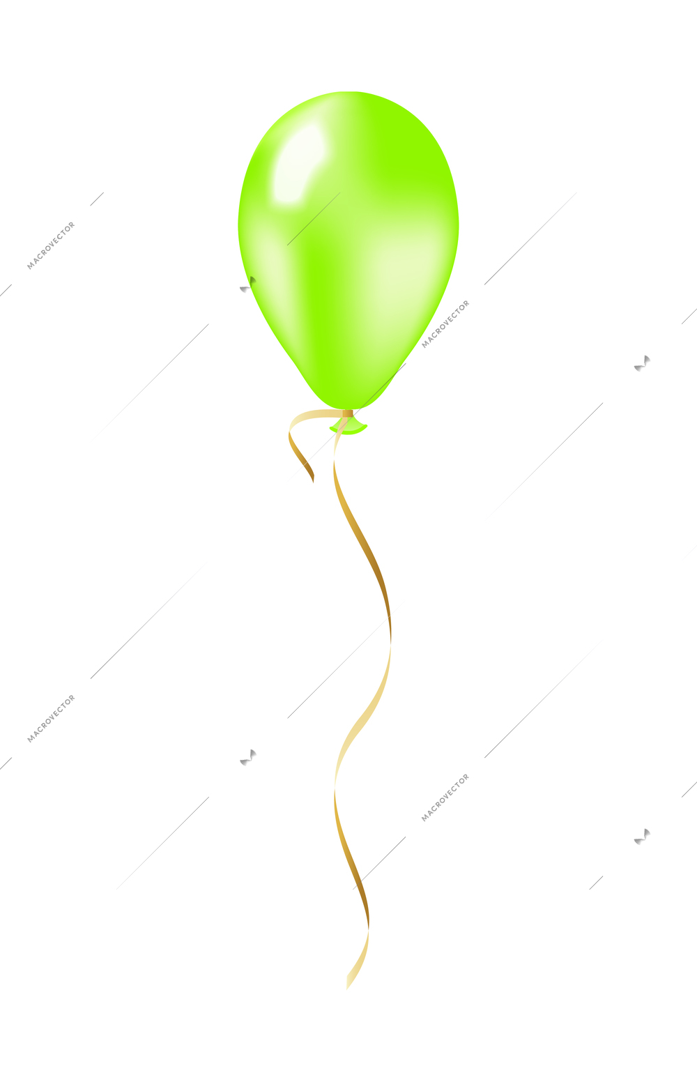 Realistic glossy balloon in light green color on white background vector illustration