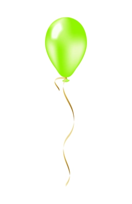 Realistic glossy balloon in light green color on white background vector illustration