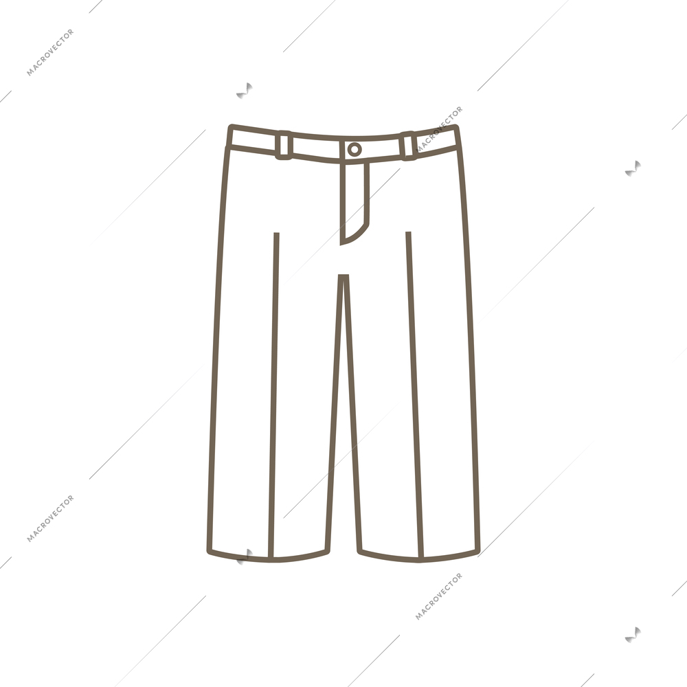 Male formal trousers line icon flat vector illustration
