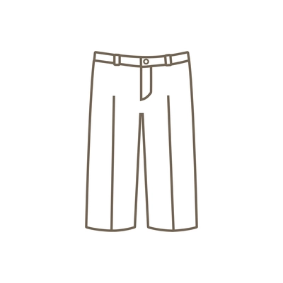 Male formal trousers line icon flat vector illustration