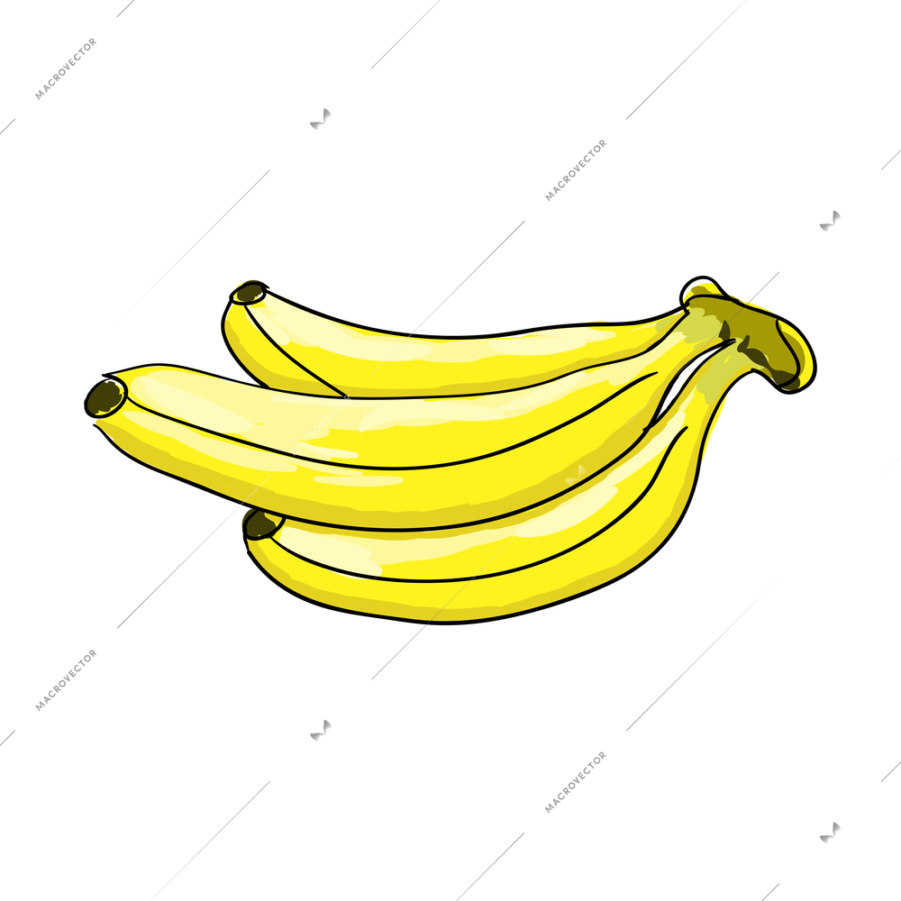 Banana fruit peeled. Ink black and white doodle drawing in woodcut style  Stock Photo - Alamy