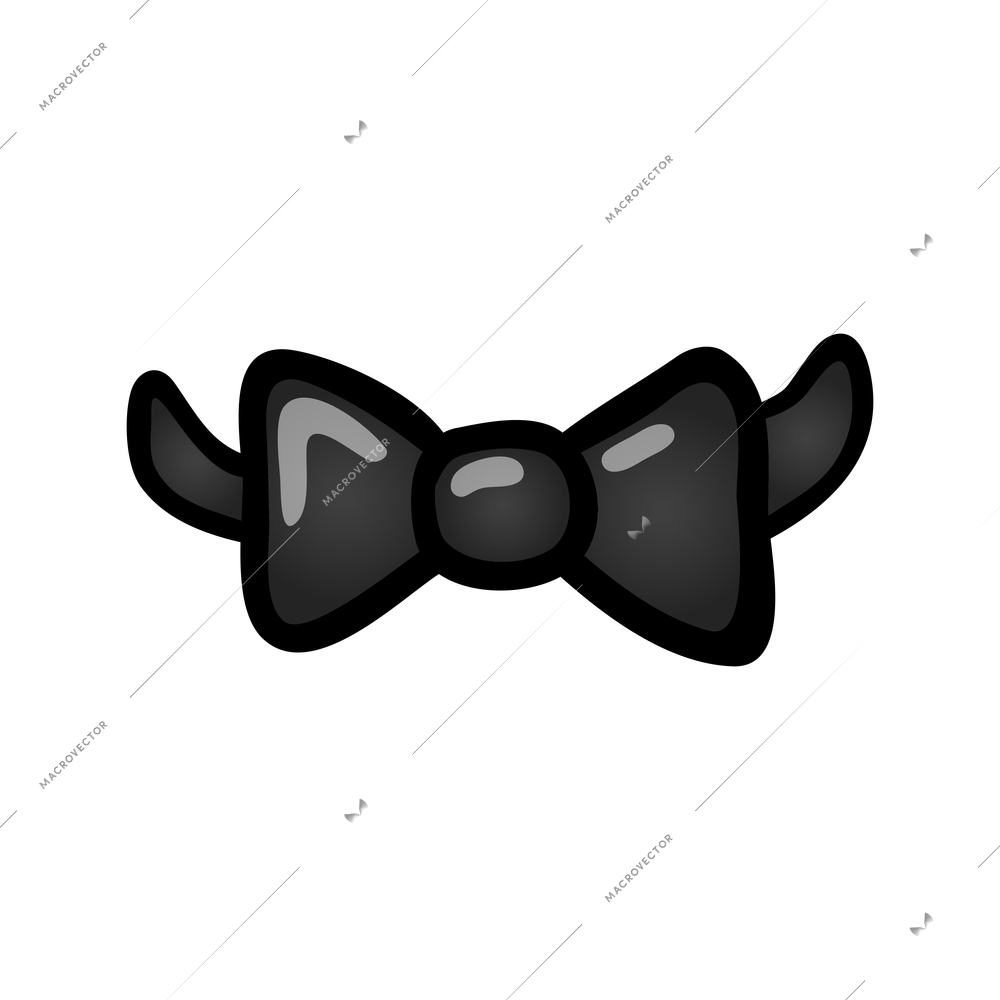 Cartoon icon with black bow tie vector illustration