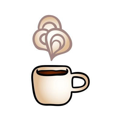 Flat icon with cup of hot coffee vector illustration