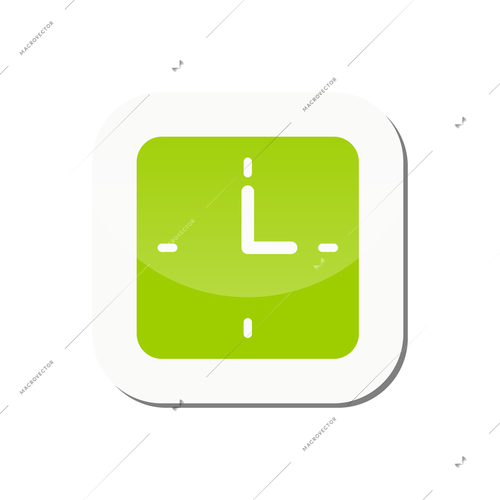 Clock app sticker icon flat vector illustration