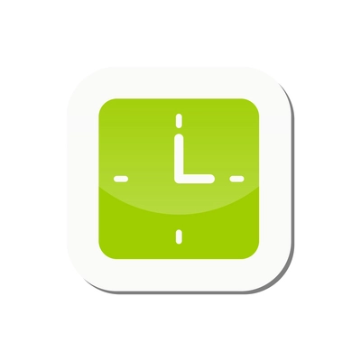 Clock app sticker icon flat vector illustration