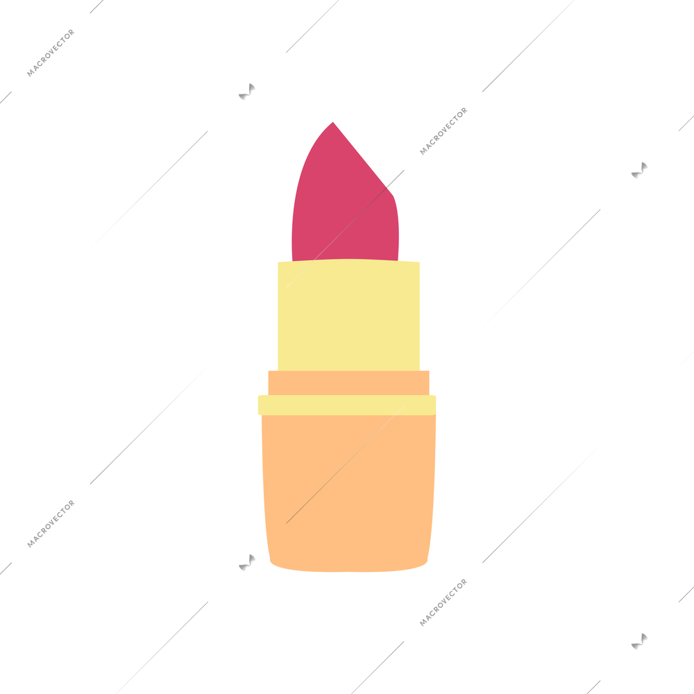 Bright pink lipstick flat icon on white background vector illustration