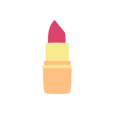 Bright pink lipstick flat icon on white background vector illustration