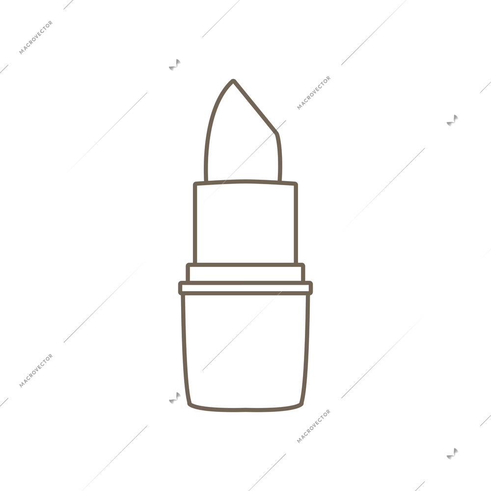 Lipstick line icon flat vector illustration