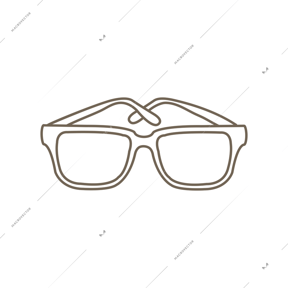 Sunglasses line icon flat vector illustration