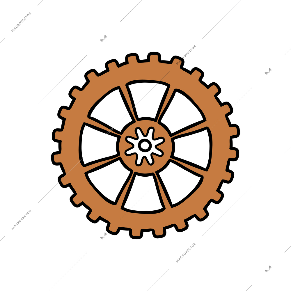 Gear wheel steampunk cartoon icon vector illustration