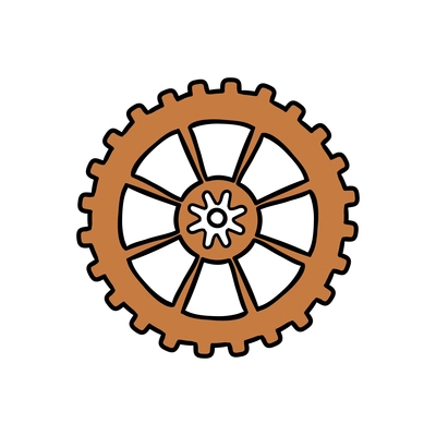 Gear wheel steampunk cartoon icon vector illustration