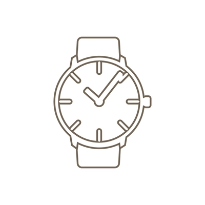 Hand watch line icon flat vector illustration