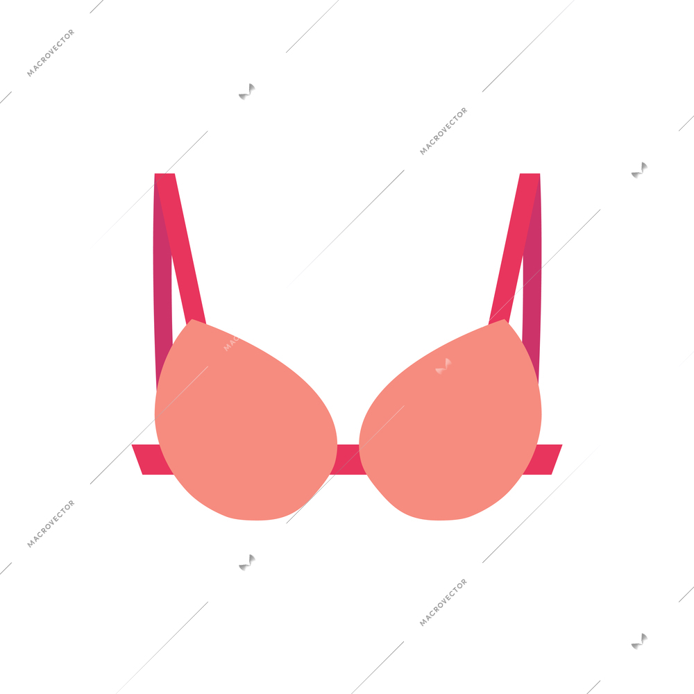Pink bra flat icon on white background vector illustration