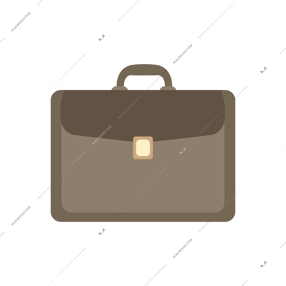 Leather briefcase flat icon on white background vector illustration