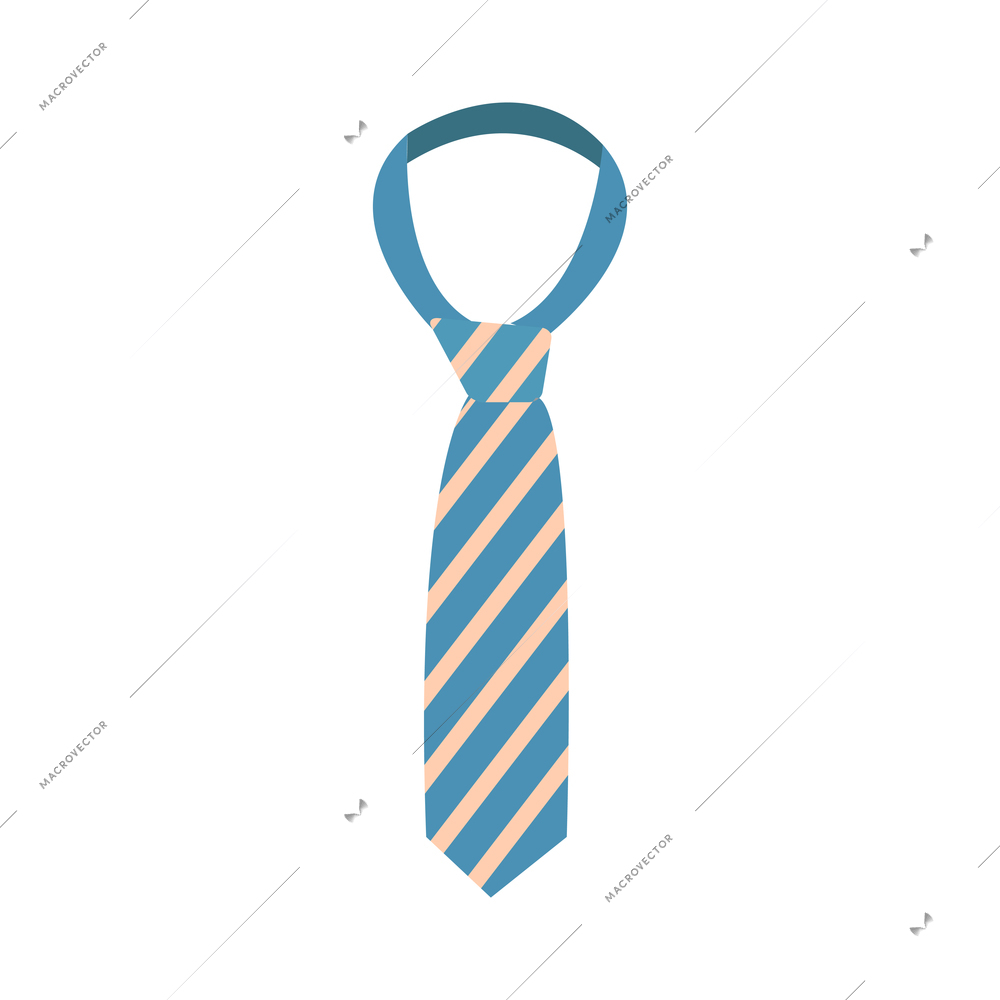 Flat icon with blue striped tie on white background vector illustration