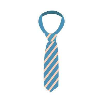 Flat icon with blue striped tie on white background vector illustration