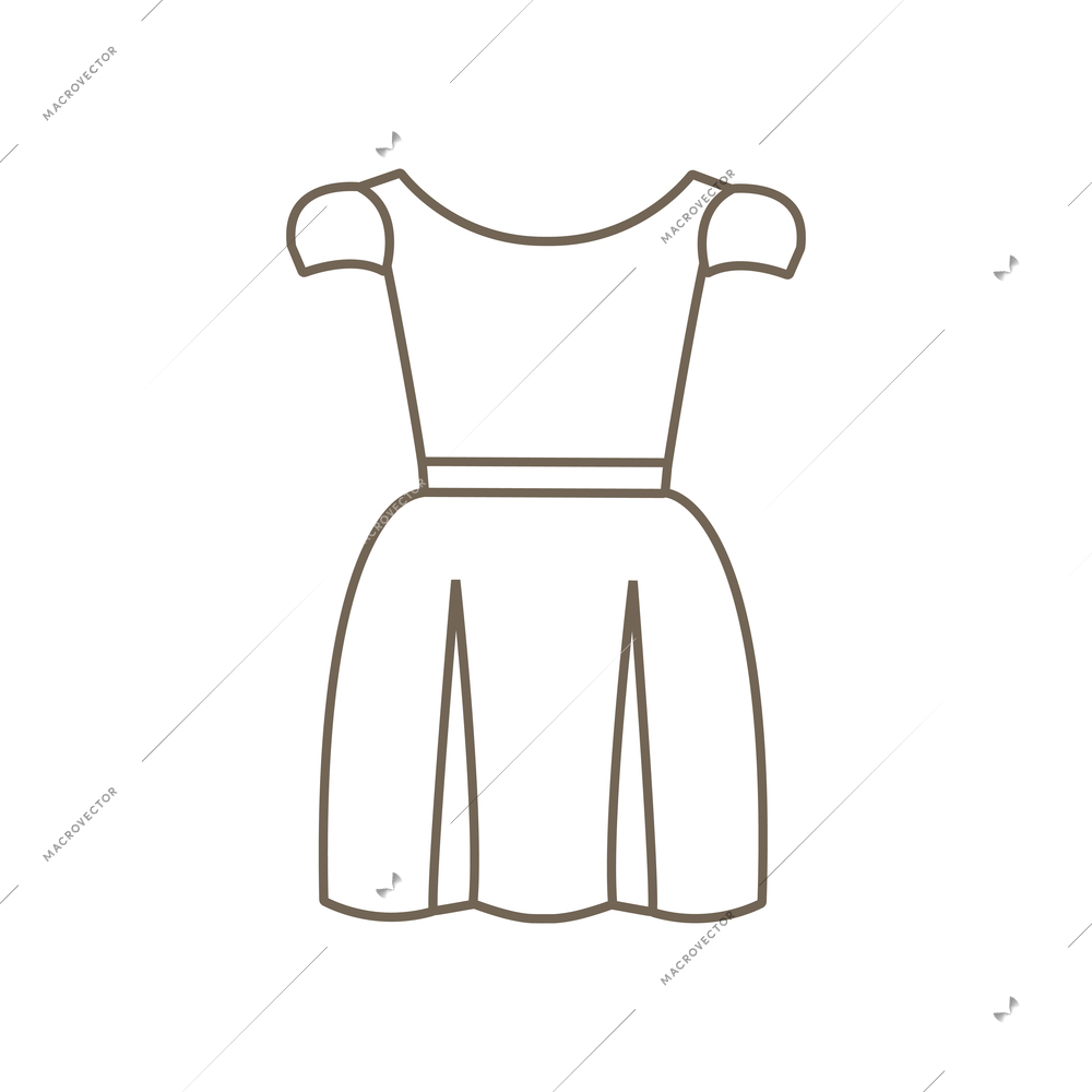 Short sleeved dress line icon flat vector illustration