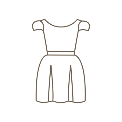 Short sleeved dress line icon flat vector illustration