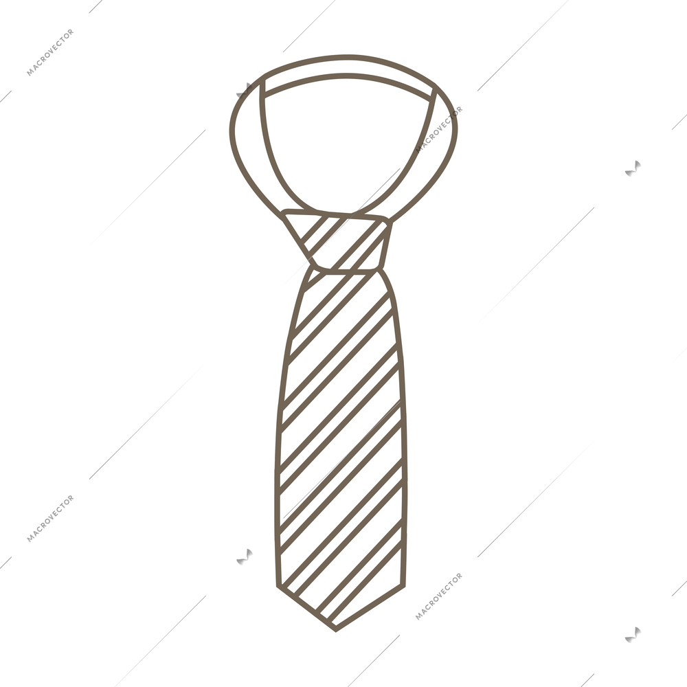 Striped tie line icon flat vector illustration