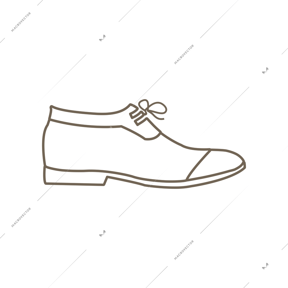 Male shoe line icon flat vector illustration