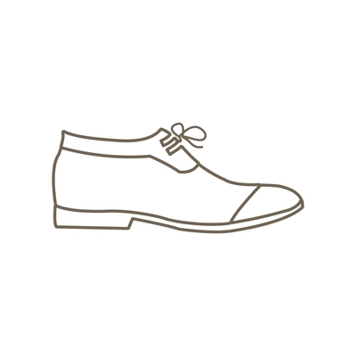 Male shoe line icon flat vector illustration