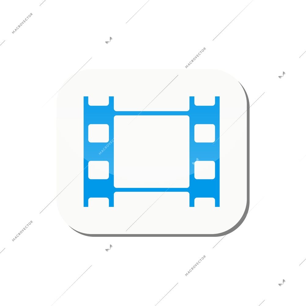 Flat sticker with video movie icon vector illustration
