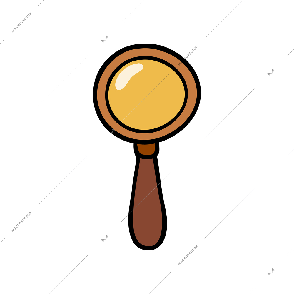 Cartoon icon with magnifying glass vector illustration