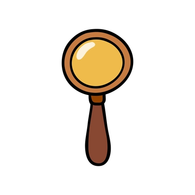 Cartoon icon with magnifying glass vector illustration