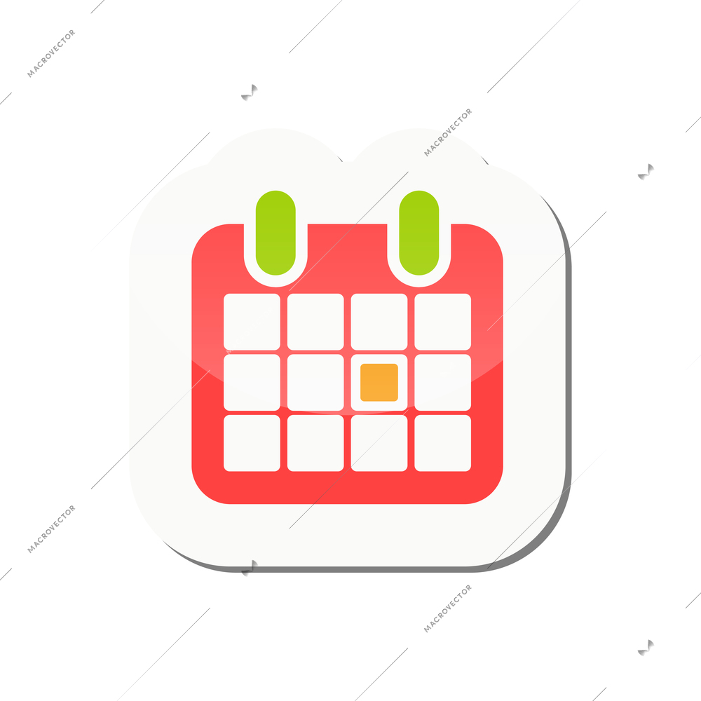 Color calendar sticker icon flat vector illustration