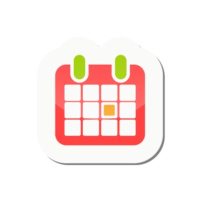 Color calendar sticker icon flat vector illustration