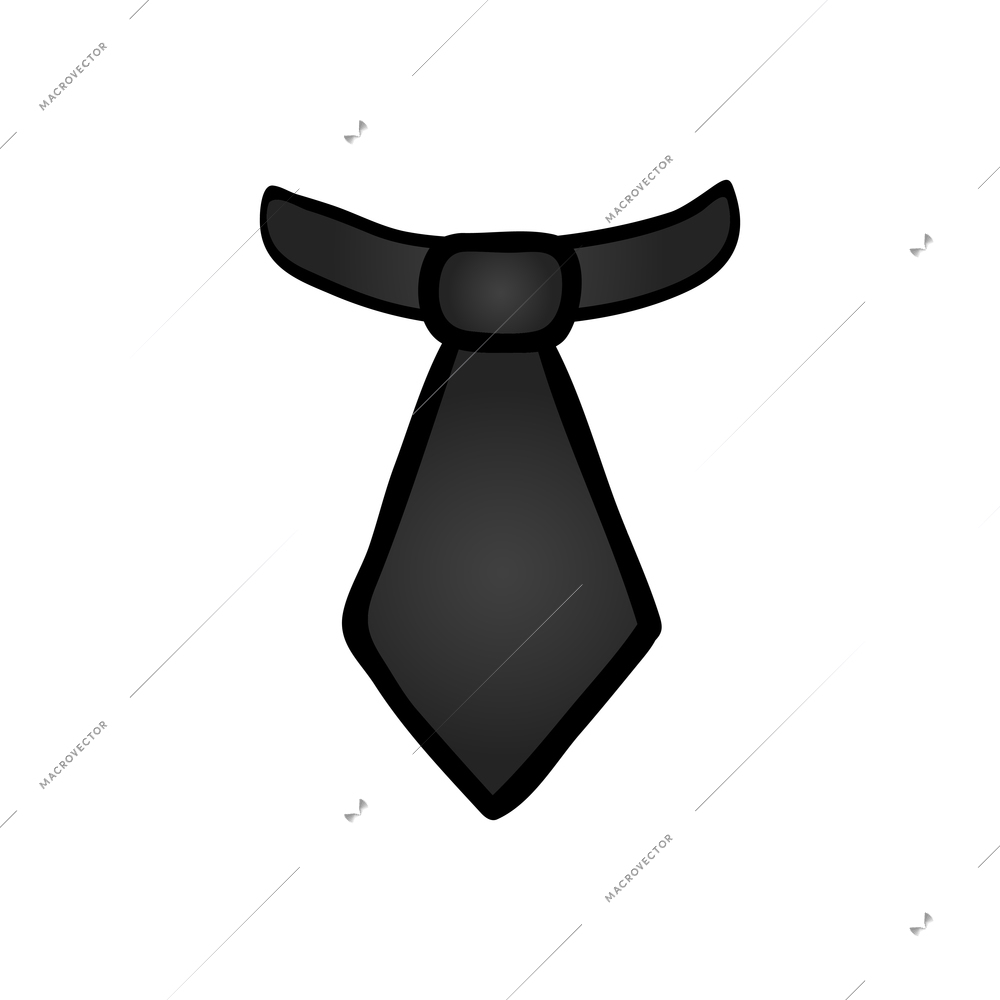 Black color tie cartoon icon vector illustration