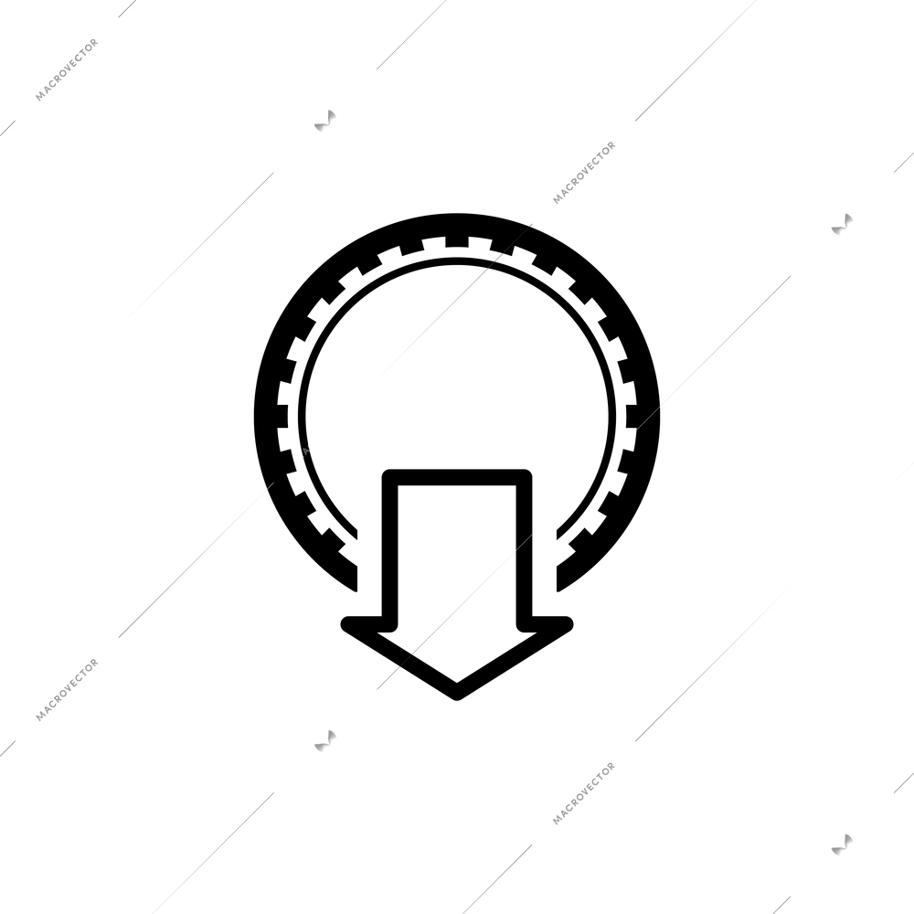 Contour coin and arrow down flat icon vector illustration