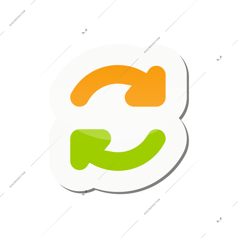 Flat sticker with color sync icon vector illustration