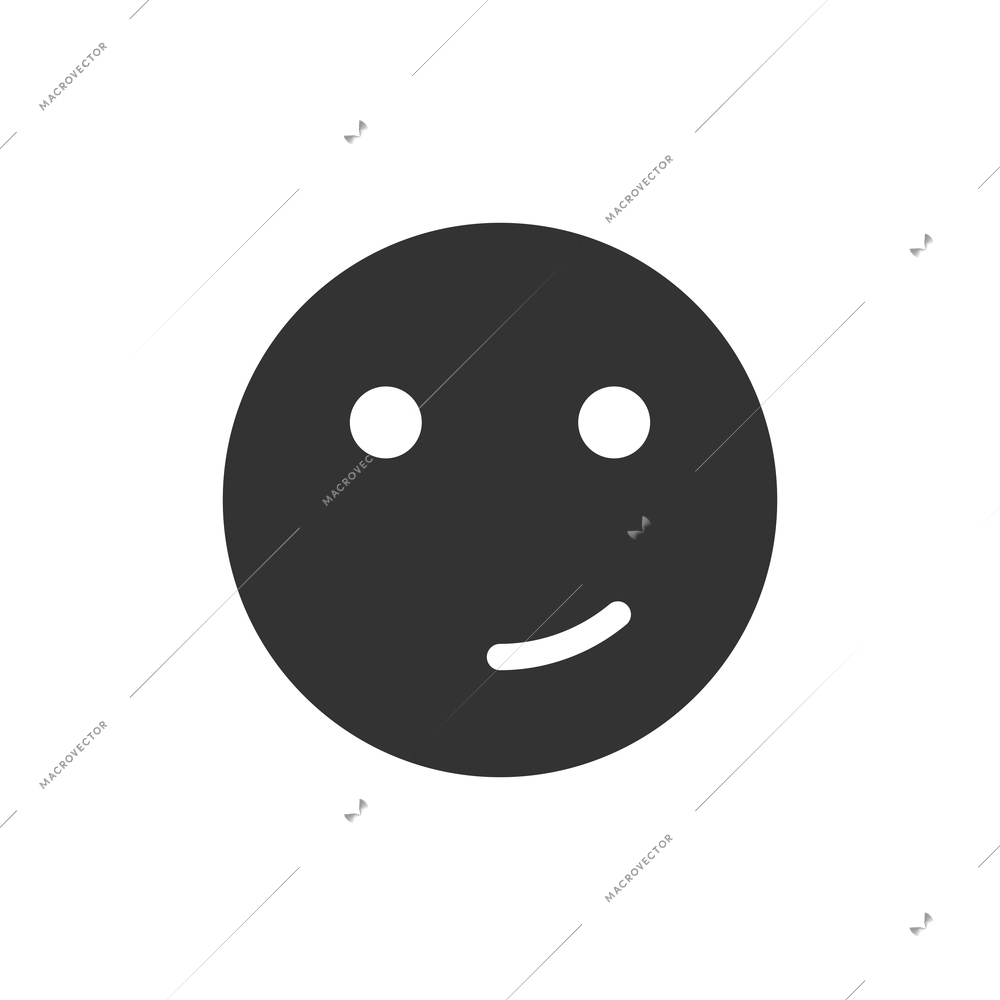 Smiley face emotion icon on white background flat vector illustration