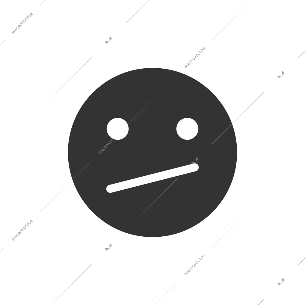 Smiley flat icon with confused face expression vector illustration