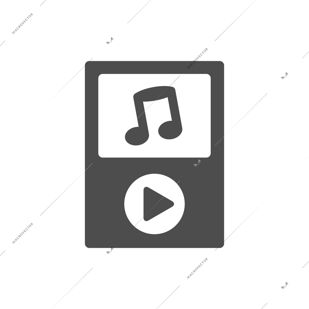 Flat icon with retro mp3 player vector illustration