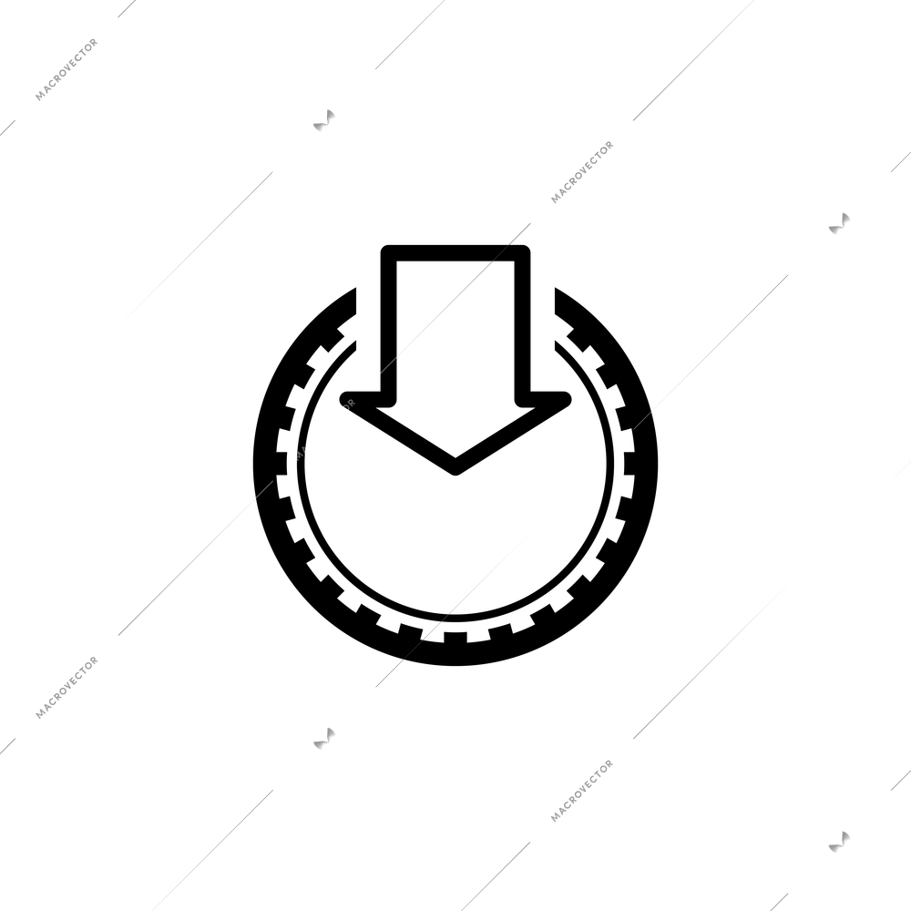 Cash icon with coin and arrow down flat vector illustration